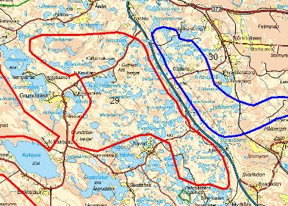 29. Tjärnheden västra området Typ av mark i området Årsmedelvind Områdets storlek Riksintressen Övriga förutsättningar Störningar Bedömning Kommunens beslut Området utgörs av ett höglänt skogsområde