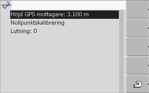 Konfigurera terminalen i applikationen Service Konfigurera lutningsmodulen GPS TILT-Module 7 Möjligt värde: RTCM V3 CMR/CMR+ RTCA Vilket format för korrigeringssignalen som du måste välja får du veta