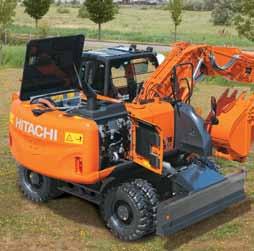 Snabba och bekväma lösningar för optimerad tillgänglighet Servicevänlig Genom att integrera en rad praktiska funktioner i nya ZAXIS har konstruktörerna gjort förarnas jobb lättare.