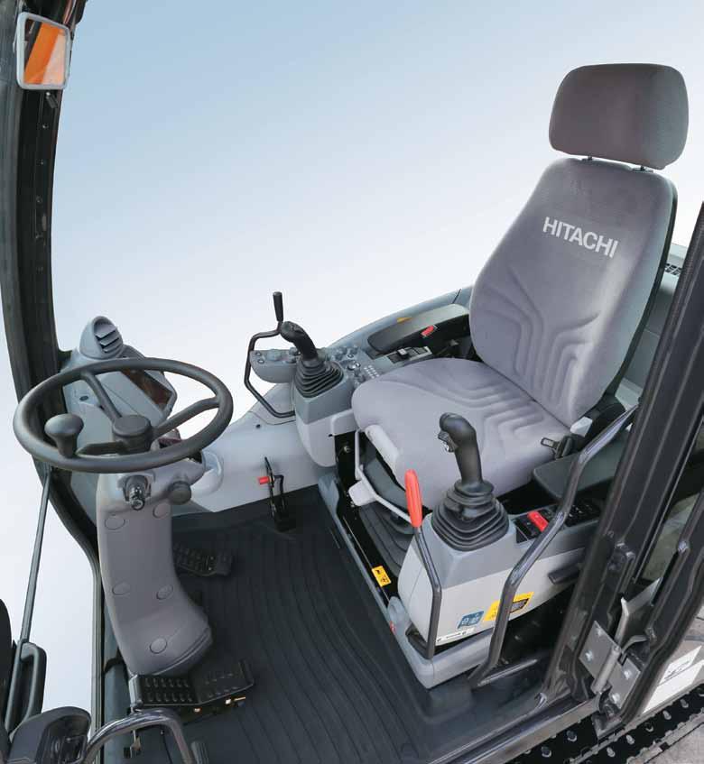 ZX190W-5 KOMFORT En bekväm arbetsmiljö var en av de