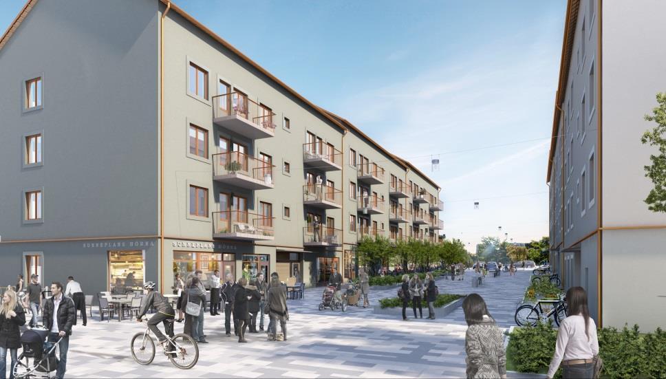 torget/vändplanen i förgrunden (Max arkitekter)