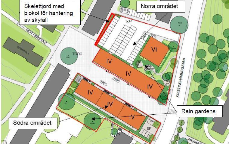 Översiktliga föroreningsberäkningar inom de båda förskoletomterna ger en fingervisning om hur föroreningsbelastningen kommer förändras vid den planerade ombyggnationen.