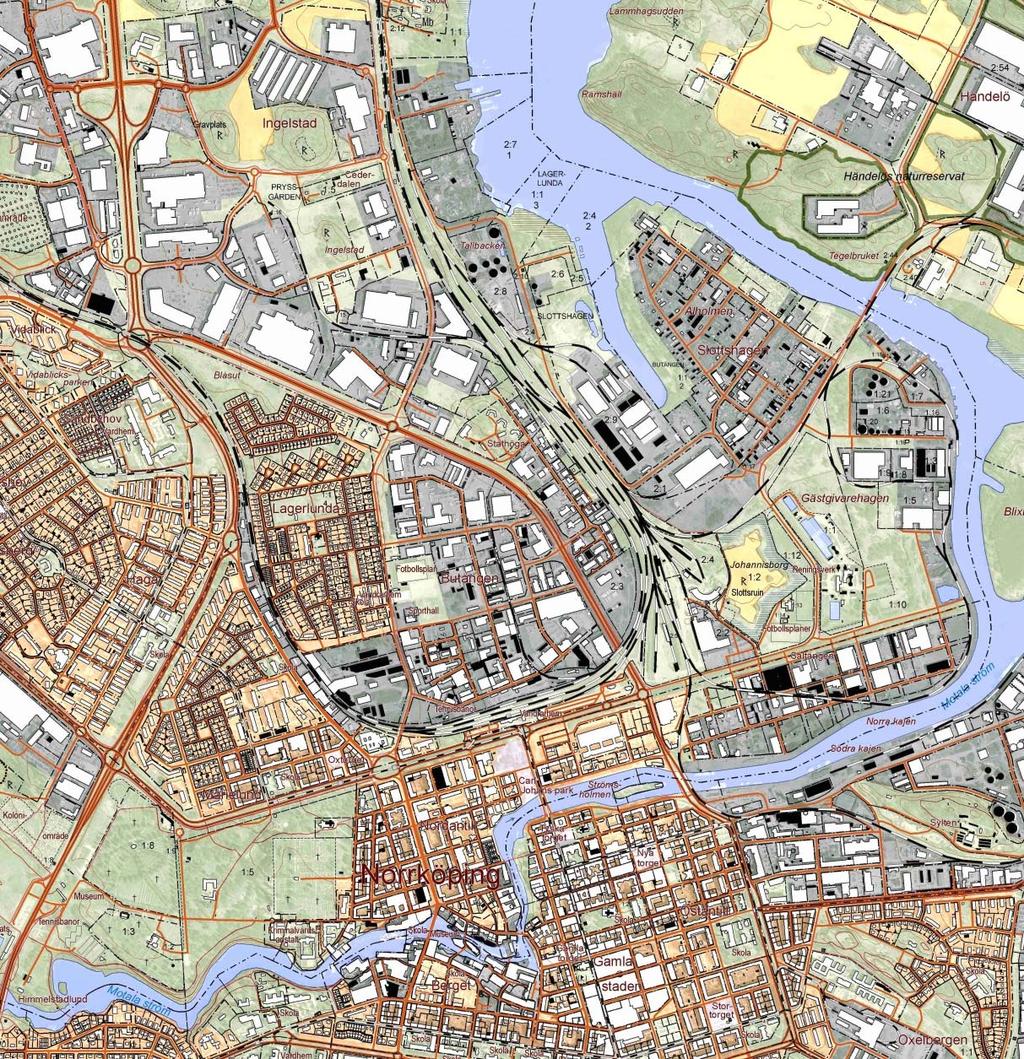 Gaturum Ingelsta, PM10 Gaturum Stockholmsvägen NO2 Gaturum Packhusgatan, NO2, PM10 Urban bakgrund Rosen, PM10 Urban bakgrund ProNova-Rosen NO2, SO2, O3 Figur 1-1 Valda mätpunkter och parametrar för