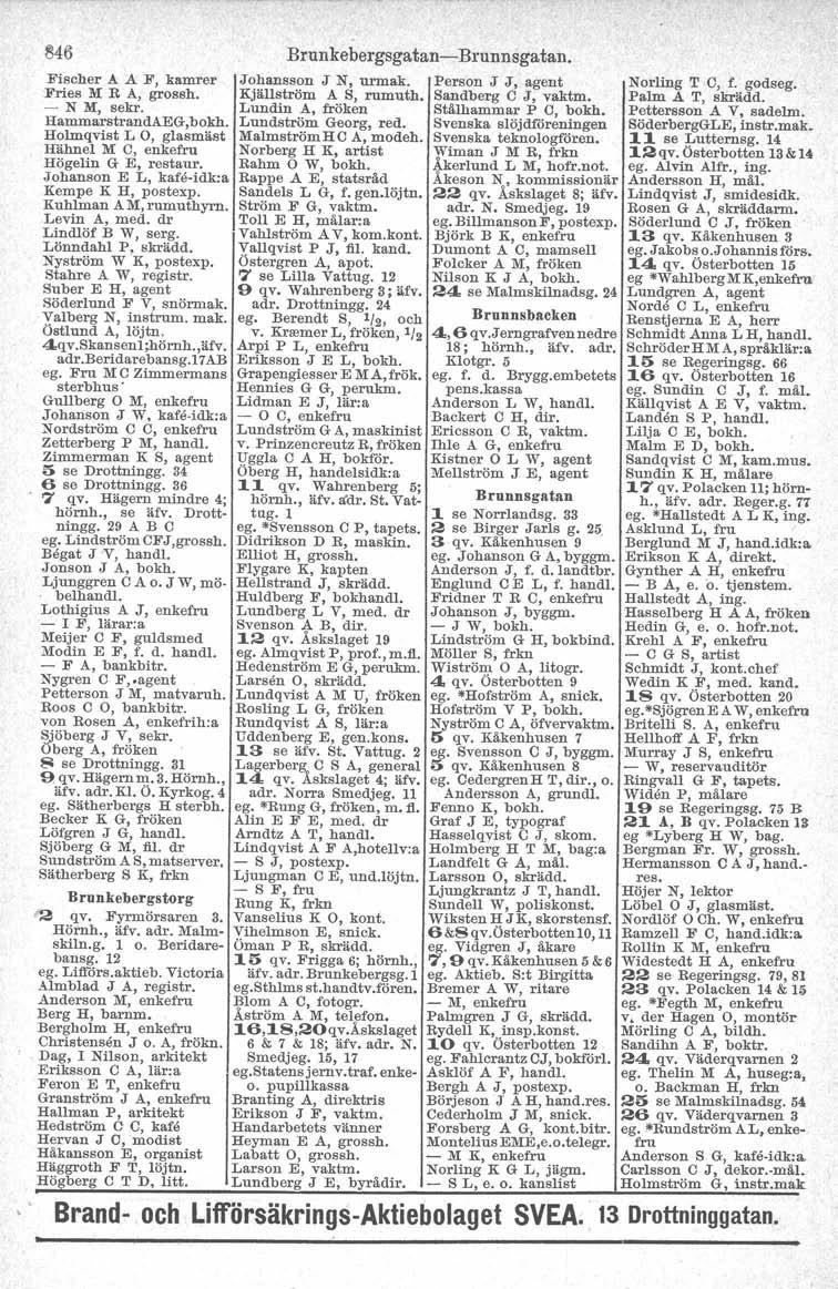 S46 Fischer A A F J kamrer Fries M R A, grossh. - N M, sekr. HammarstrandAEG,bokh. Holmqvist L O, glasmäst Hähnel M C, enkefru Högelin G E, restaur. Johanson E L, kafå-idkta Kempe K H, postexp.