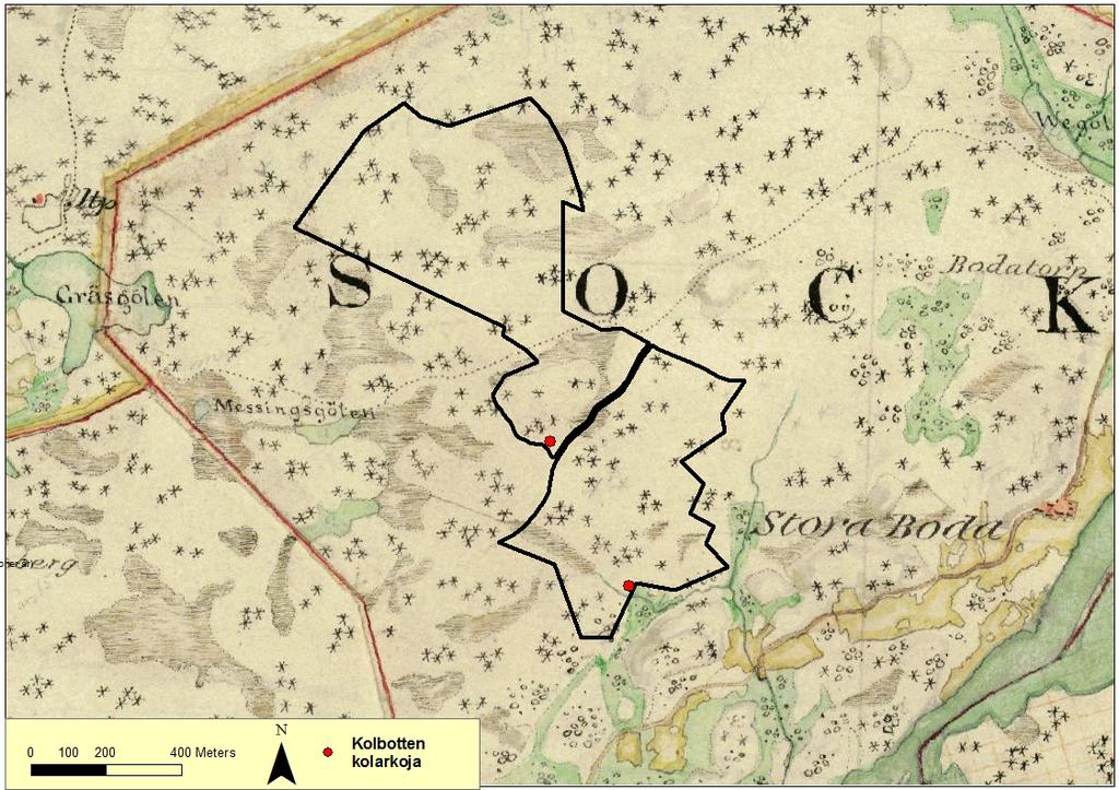 Häradskarta från perioden 1868-1877. Länsstyrelsen, Lantmäteriet. 3.