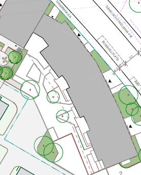 8.3.4 Hus 1-3 Samtliga bostäder i det östra lamellhuset har minst hälften av sina boningsrum orienterade mot gården och 55 db(a) ekvivalent ljudnivå utan bullerdämpande åtgärder. Figur 7 Hus 1-3 8.3.5 Sammanfattning, bullerdämpande åtgärder Totalt behöver sju lägenheter i projektet förses med en teknisk åtgärd för att innehålla gällande riktvärden för trafikbuller, avstegsfall B.