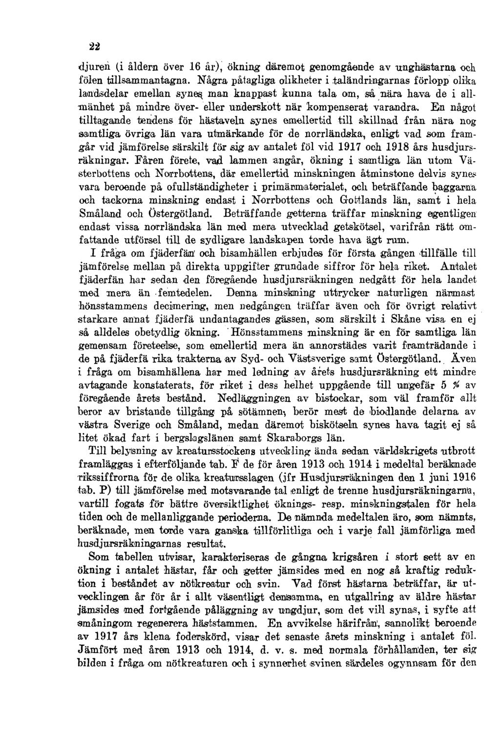 22 djuren (i åldern över 16 år), ökning däremot genomgående av unghästarna och fölen tillsammantagna. Några påtagliga olikheter i.