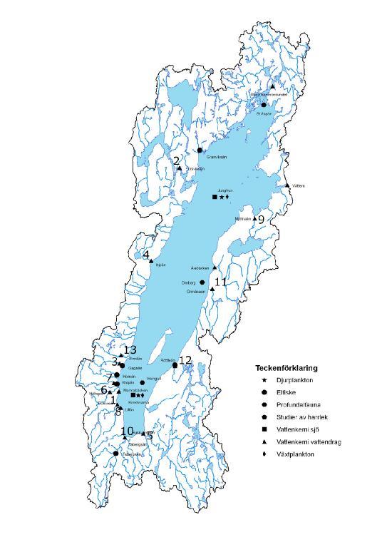 gen (Huskvarnaån, Lillån, Munksjöns utlopp och Svedån) med mätserier fram t o m 24.
