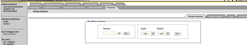 2. Mata in information om tentamina 2.1.