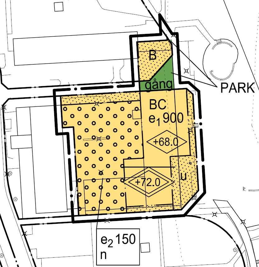 DAGVATTENUTREDNING TILL DETALJPLAN FÖR BOSTÄDER VID MJÖLKTORGET 5 4 Förhållanden och förutsättningar enligt ny plan Samrådsförslaget till den nya planen medger uppförande av bostäder i huvudsak inom