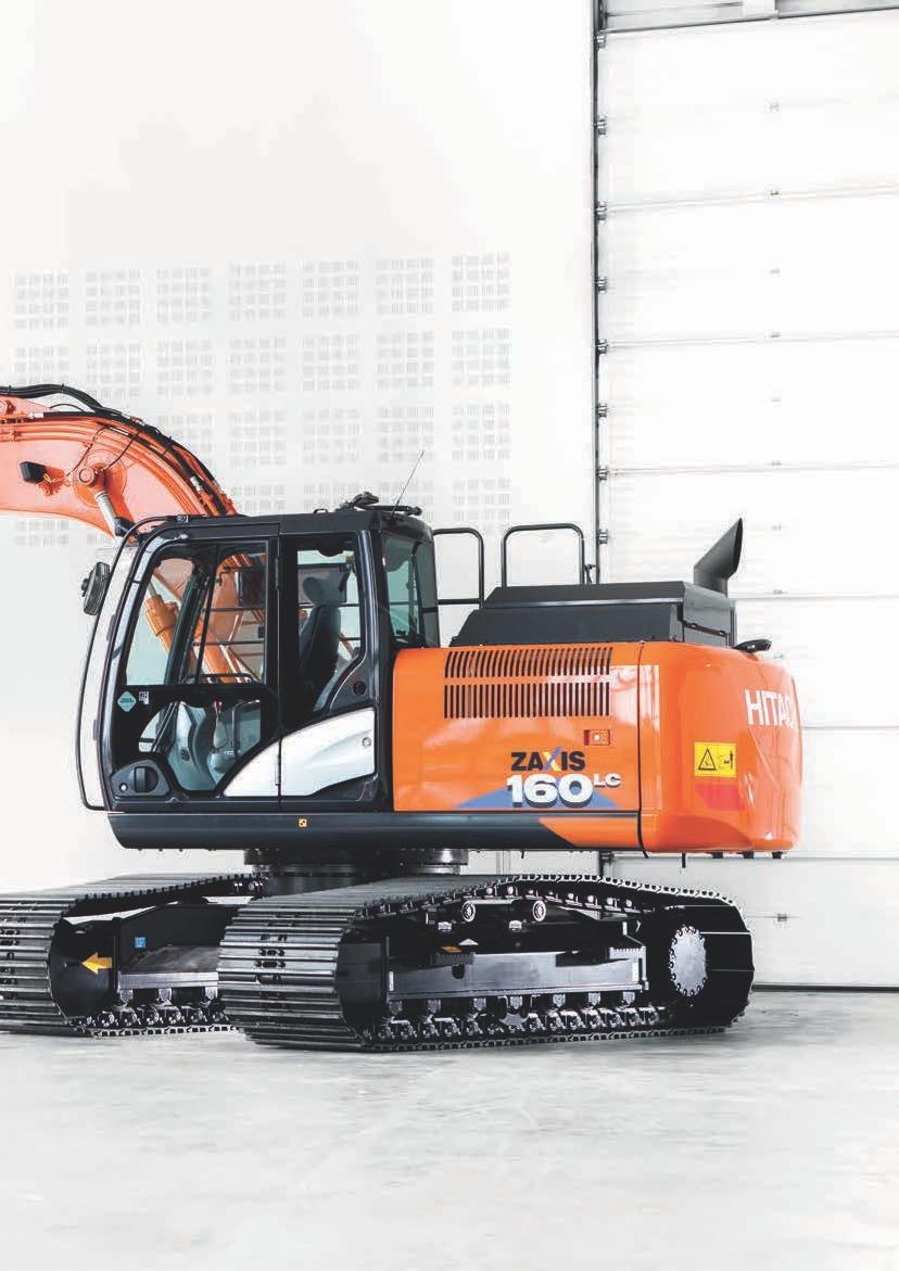 ZX160LC-6 Användarvänlig Säkerheten ställs främst med handräcken och en förstärkt säkerhetsplattform. Låga utsläppsnivåer SCR-system reducerar NOx från avgaserna.
