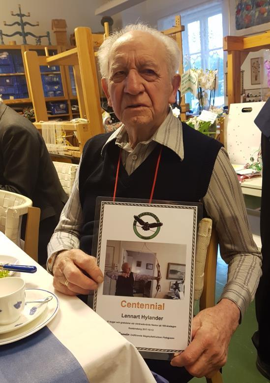 Supersponsor Lennart Hylander på 100 årsdagen