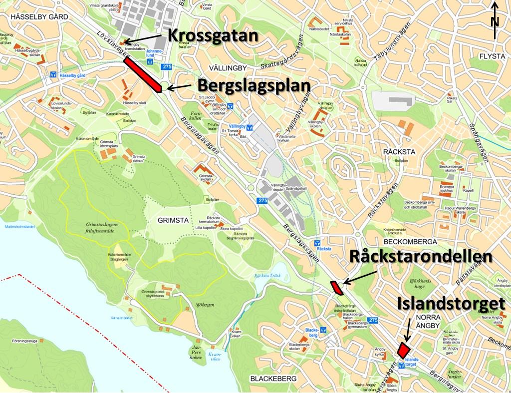 Sida 3 (12) Bakgrund Figur 1Översiktskarta Detta genomförandebeslut omfattar två projekt ett trafiksäkerhetsprojekt för Bergslagsvägen samt cykelprojektet Hässelbystråket.