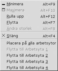 Menyer och panelprogram för att arbeta med fönster och arbetsytor I det här avsnittet beskrivs menyer och panelprogram som du använder för att arbeta med fönster och arbetsytor.