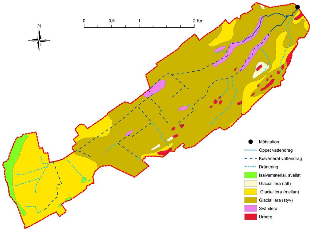 2.1 Västergötlands typområde (O 18) 2.1.1 Jordarter Figur 2. Jordartskarta (50 cm djup) över typområdet i Västergötland (O 18), baserat på data från SGU.