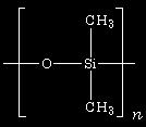 Linjära polymerer: organisk-inorganiska Polymerer kan också vara delvis oorganiska Exempel: silikon ( silicone ) Kedjan består av