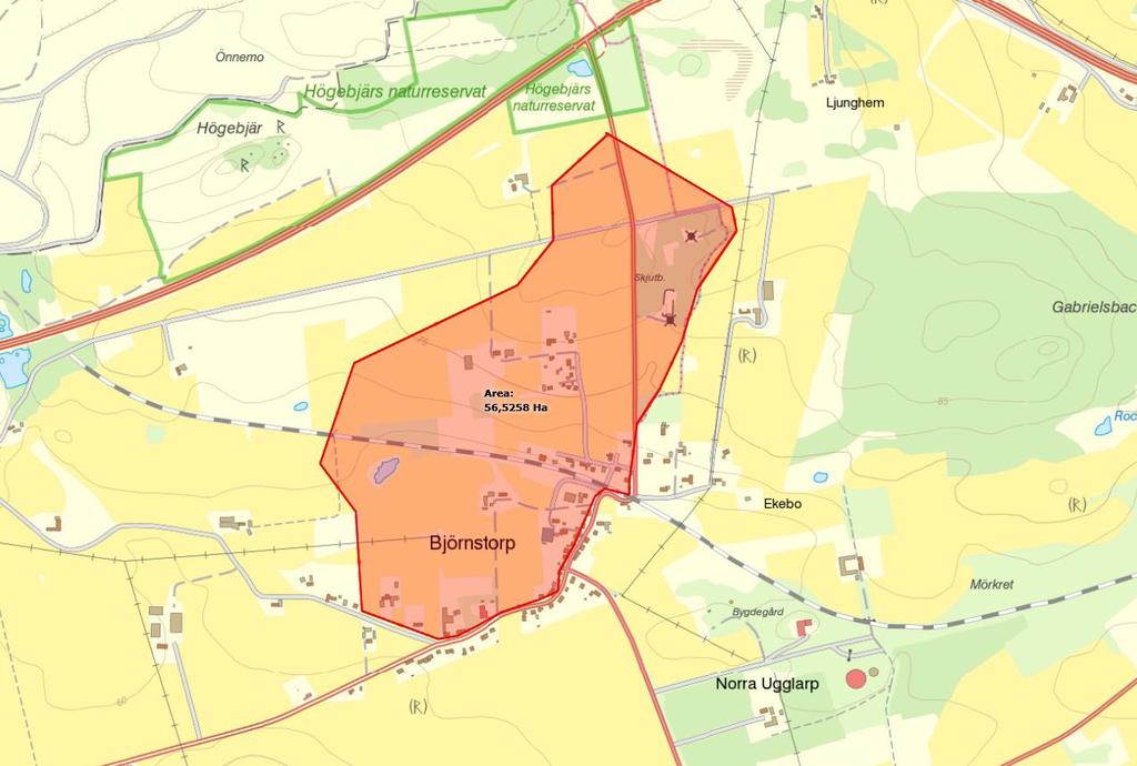 Dammen Tillrinningsområde, 56 ha.