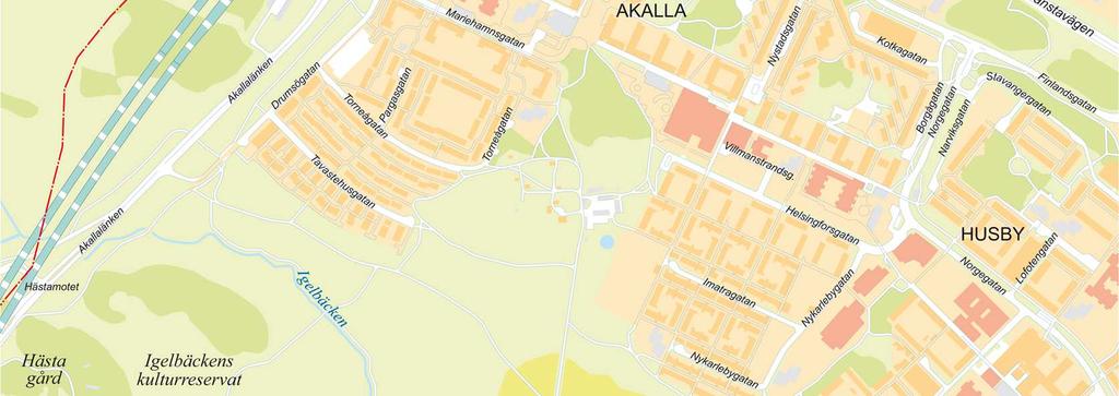 Hanstamotet utgörs av en överliggande tvåfältig oval cirkulationsplats med en minsta innerradie om 27 meter som ansluts till Förbifart Stockholm med raka ramper från norr och söder.
