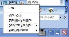 3. Bildoptimering Alternativ för namnlist Desktop partition (Skrivbordsuppdelning) kan öppnas från namnlisten i det aktiva fönstret.