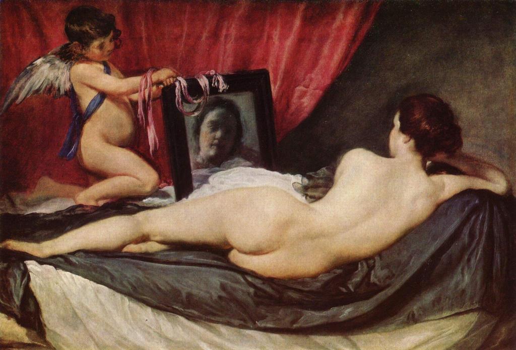Problem 1. a) Bilden visar Diego Vela zquez ma lning Venus vid sin spegel. Ma lningen visar det som konstna ren ser. Vad ser modellen i spegeln? Motivera. (1p) Lo sning:.
