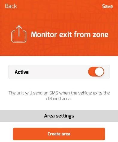 De låter dig sätta upp en övervakad zon via mobilapplikationen och beroende på den specifika funktionen, övervakar om fordonet har ankommit eller lämnat den övervakade zonen.