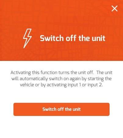 i) Stänga av enheten Genom att aktivera funktionen, kommer fordonsenheten att stängas av (enhetens strömförbrukning är 0 ma).