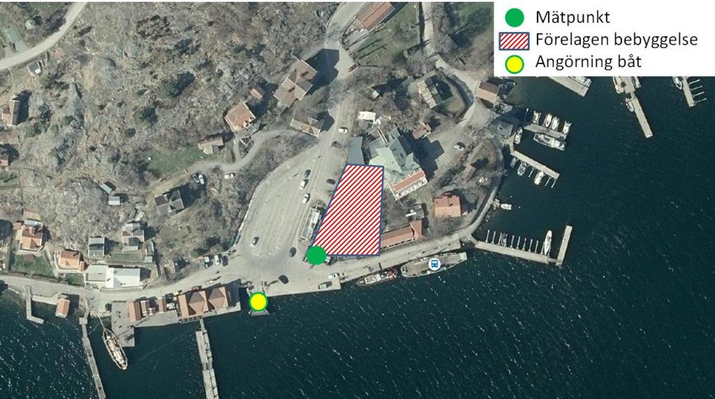 Figur 2: Mätposition Tabell 1: Uppmätta ljudtrycksnivåer, frifältsvärde, L pa Ljudnivå Kommentar Angörning kl 15:30 Tid