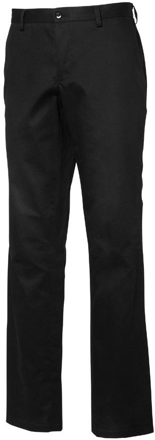 polyester/bomull DAMBYXA, C34 C48 Slät front. Linning med 7 stycken hällor. Snedställda fickor. Insydd bakficka höger sida. Telefonficka vid linning höger sida. Benficka med lock på vänster sida.