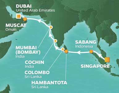 Sedan tar vi oss vidare till färgsprakande Indien där vi både övernattar i Cochin och Mumbai.