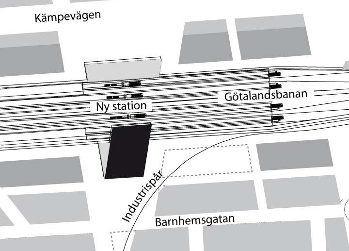 Alternativ: Med läge för bevarat industrispår från Ljungarum.