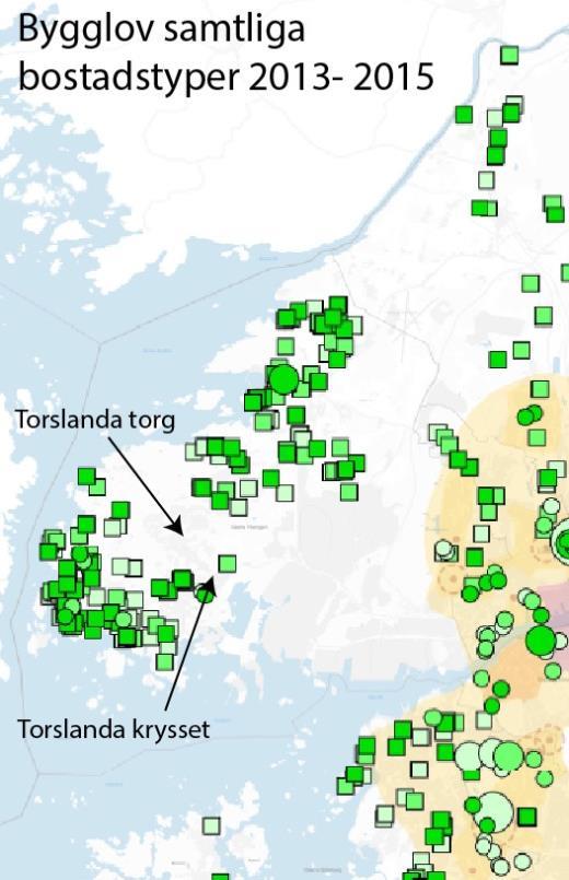 5.3 Nollalternativ Torslanda utvecklas i nuläget i hög takt. Bygglovsstatistiken visar på att Torslanda är ett populärt område för nybyggnation (figur 14).