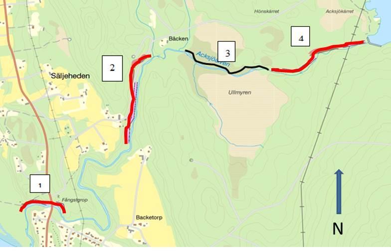 Restaureringen Acksjöälven var en flottningsled, och blev då både uträtad och rensad på block och sten.