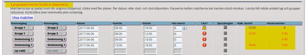 Klicka nederst på Beräkna och fortsätt Om programmet kan placera ut