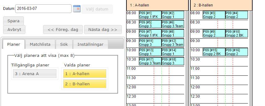 den kan du manuellt dra och flytta matcher (drag-and-drop) När du är