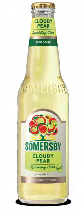 NYHET! SOLMOGNA PÄRON PÅ FLASKA. Cloudy Pear cider är årets smakrika nyhet i Somersbys ekologiska sortiment.
