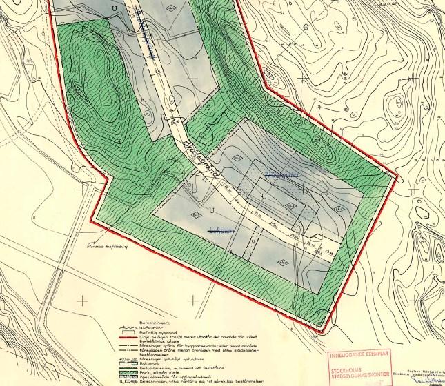 Sida 5 (6) Kartutsnitt för planområdet (vilken visar gällande detaljplan). Del som upphävs markerad med gul linje.