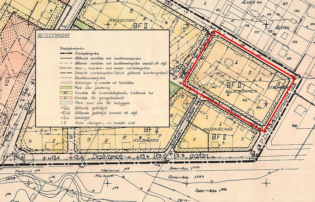 Handlingar Upphävningshandlingen utgörs av: - Tomtindelningsplan, Kv.