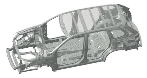 SOLIDA SÄKERHETSLÖSNINGAR RISE-KAROSS Mitsubishi Motors RISE-kaross (Reinforced Impact Safety Evolution) höjer säkerhetsnivån avsevärt genom att effektivt absorbera krockenergin, samtidigt som kupe