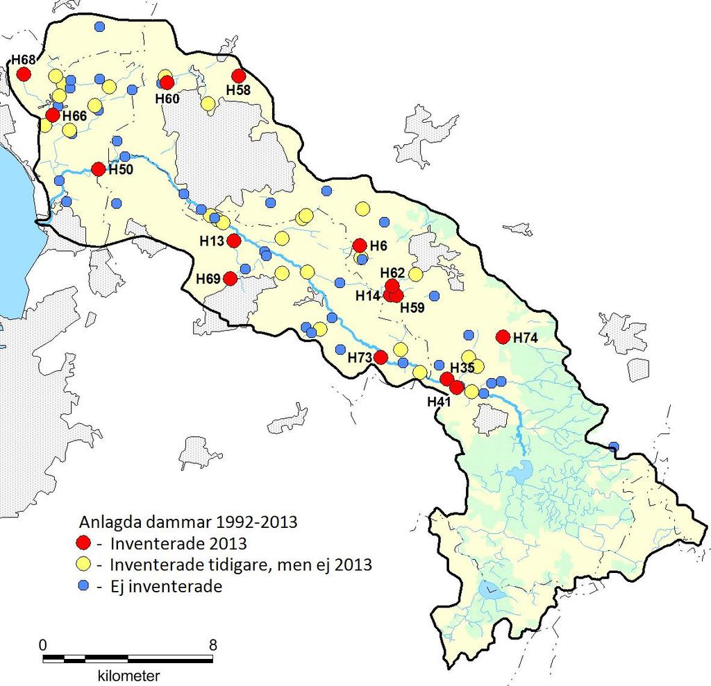 Undersökningsområdet Höjeåns avrinningsområde (se figur 1) upptar en yta på totalt drygt 300. Den dominerande markanvändningen är åkermark (cirka 60 %), medan skog täcker cirka 20 % av arealen.