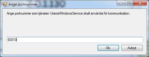 En ny tjänst UraniaWindowsService kommer att installeras på EDP Future Business Server. a. Under installationens gång kommer den nya tjänsten UraninaWindowsService att installeras.