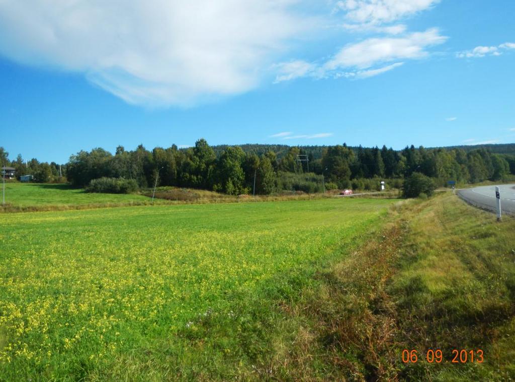 3 Områdesbeskrivningar Ett öppet odlingslandskap, igenväxt betesmark syns i bakgrunden (km 10/350). 3.