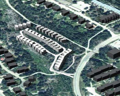 OMRÅDE 2: AMPEREN DP Amperen, perspektivbild från den framtagna volymstudien. Trafikangöring sker förslagsvis från Ormingeringen och bör studeras närmare under detaljplaneskedet.