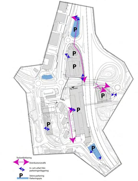 Distributionstrafik Även i framtiden kommer viss distribution att angöra via Golfvägen.
