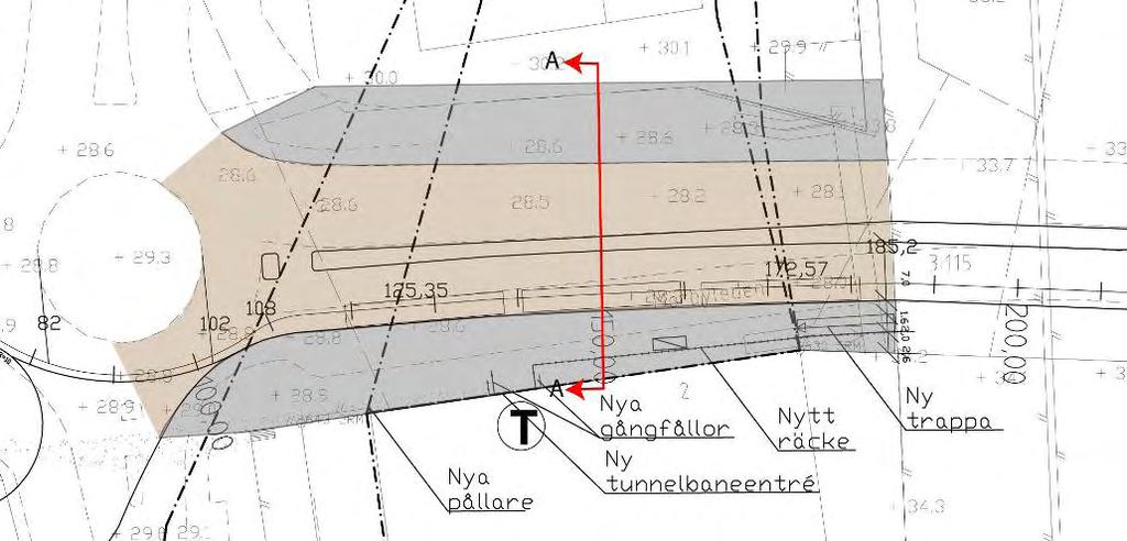Figur: Plan över sänkt del av Mörbyleden