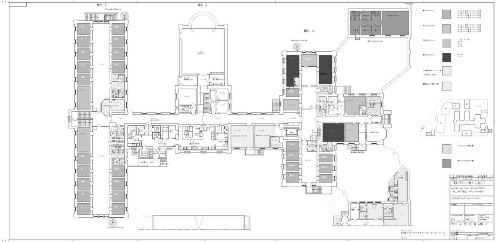 Källarvåning - Hus A, B & C. Planritning/illustration, källa fastighetsägaren Bottenvåning - Hus A, B, C, G och J.