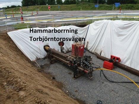 Projekt slutredovisning VA Hammarborrning under Torbjörntorpsvägen.