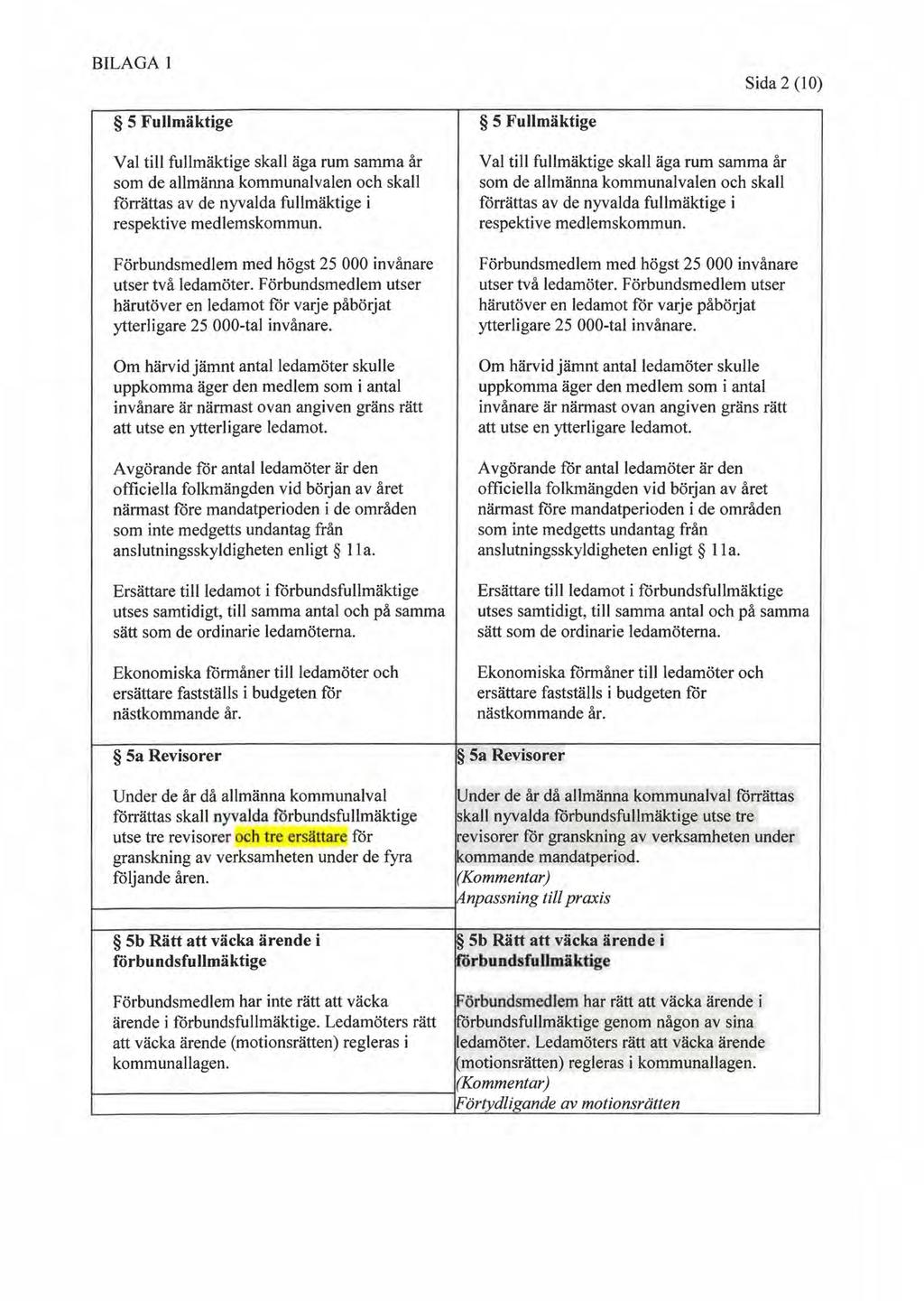 BILAGA l 109 Sida 2 (lo) 5 Fullmäktige 5 Fullmäktige V al till fullmäktige skall äga rum samma år som de allmänna kommunalvalen och skall :förrättas av de nyvalda fullmäktige i respektive