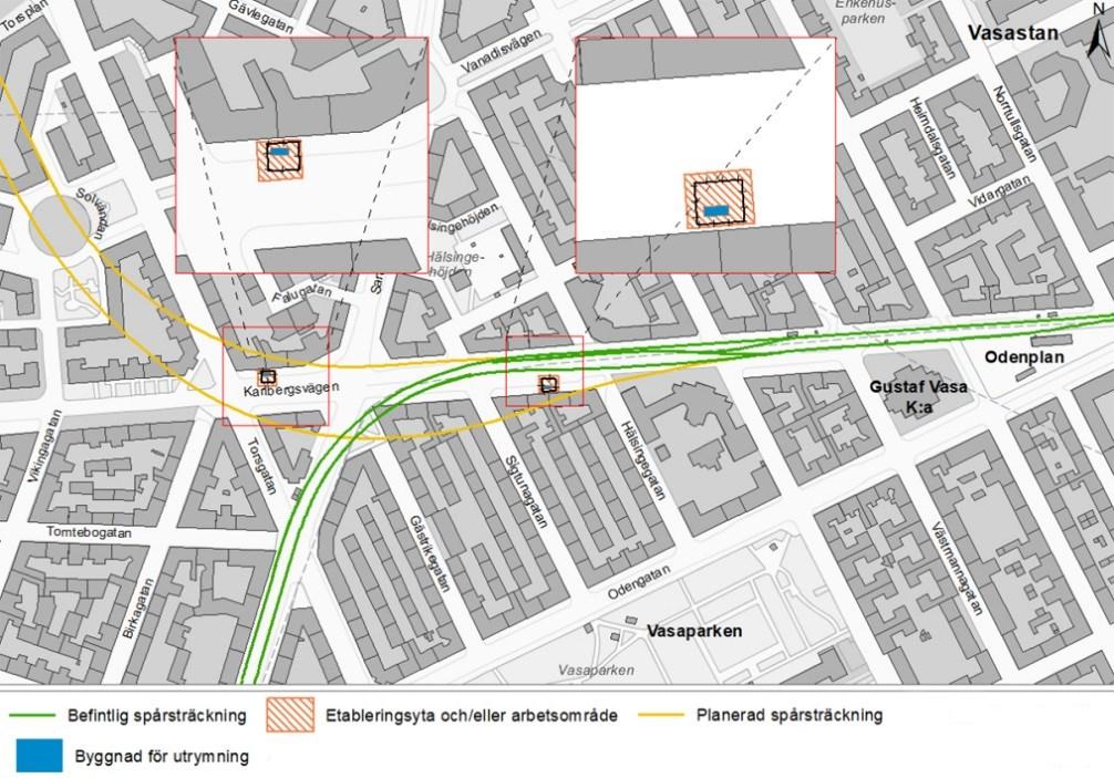 Sida 10 (20) Den nya tunnelbanelinjen går under mark, dock kommer ett par anläggningar att