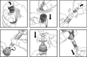 Före beredning med adaptern till injektionsflaskan läs bipacksedel. 6. SÄRSKILD VARNING OM ATT LÄKEMEDLET MÅSTE FÖRVARAS UTOM SYN- OCH RÄCKHÅLL FÖR BARN Förvaras utom syn- och räckhåll för barn. 7.