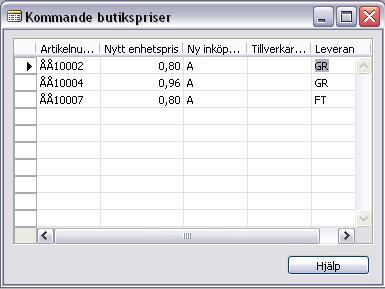 Du kan ange om försäljningspriserna ska uppdateras till 0,00 om den prisfilens artikelpris är 0 kr. Du kan välja om varans rabattkod också ska bli uppdaterad (försäljningspriser uppdateras alltid).